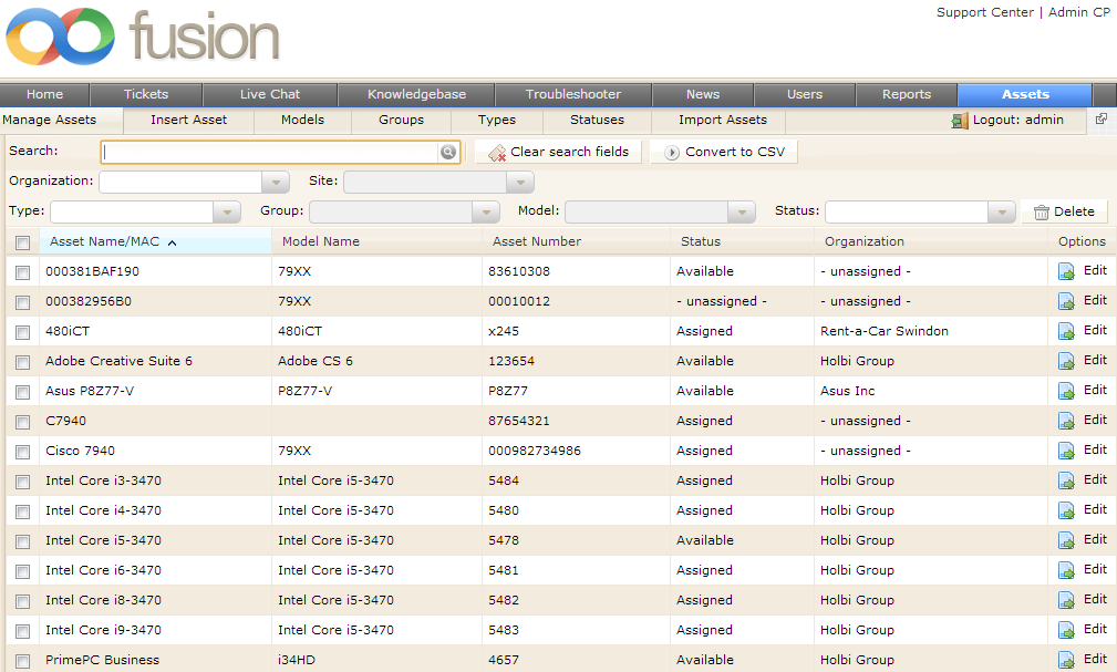 Asset Management Module for Kayako